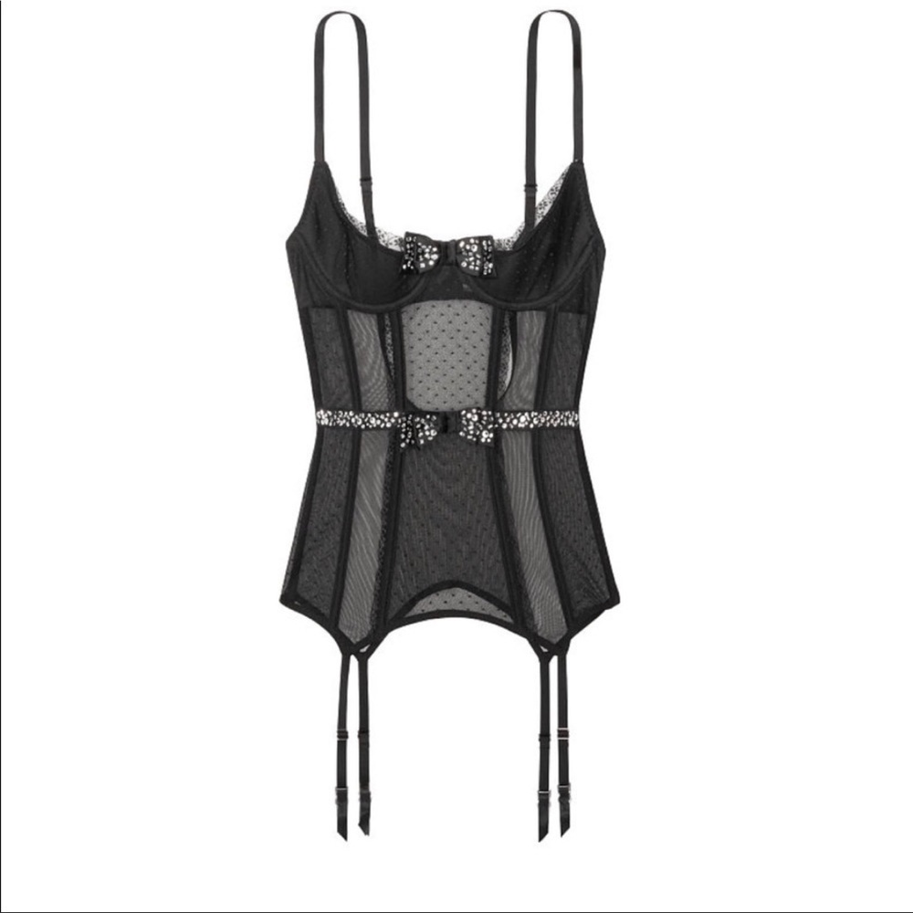 Victorias Secret Quarter Cup Merry Widow Rhinestone Corset